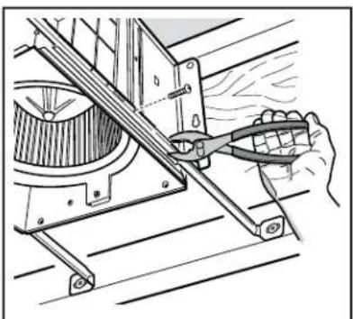 BROAN QTXE150C - 1b. Mount housing anywhere between trusses, joists, or I-joists using hanger bars. - 3