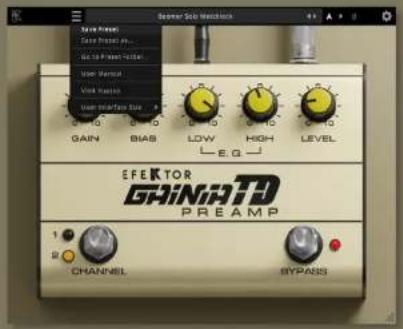 Kuassa Efektor Gainia TD - Preset Management - 2