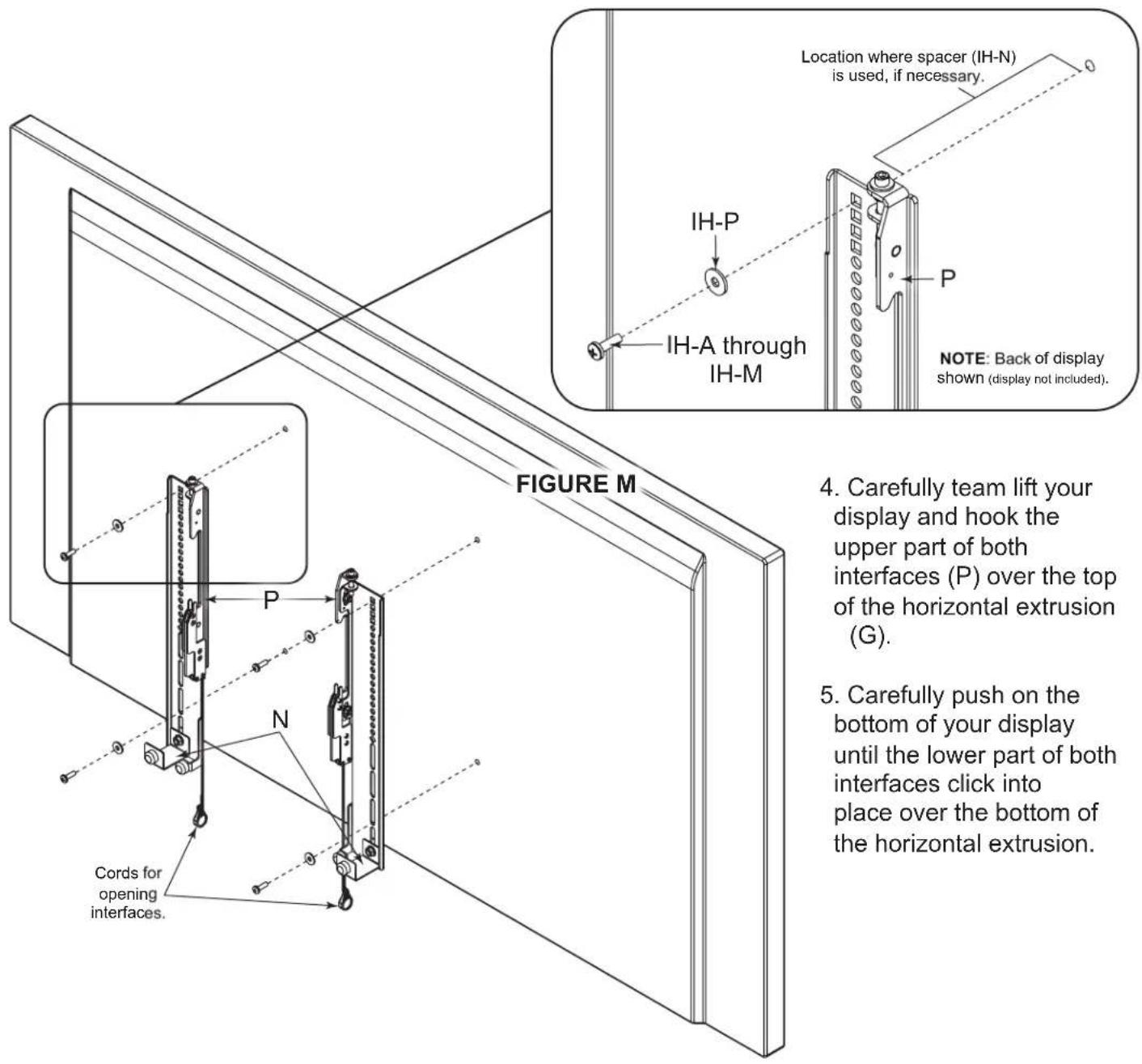 Middle Atlantic C3-24-LD2U - ATTACHING YOUR DISPLAY TO THE HORIZONTAL EXTRUSION (CONTINUED) - 1