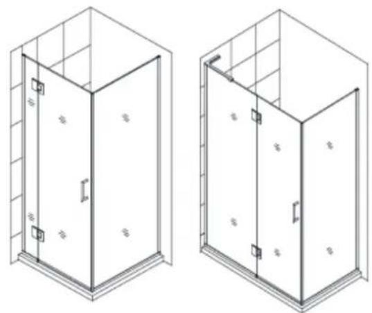 DreamLine Unidoor Plus SHEN-2428303436-04 - Models with Glass-to-Wall hinges - 8