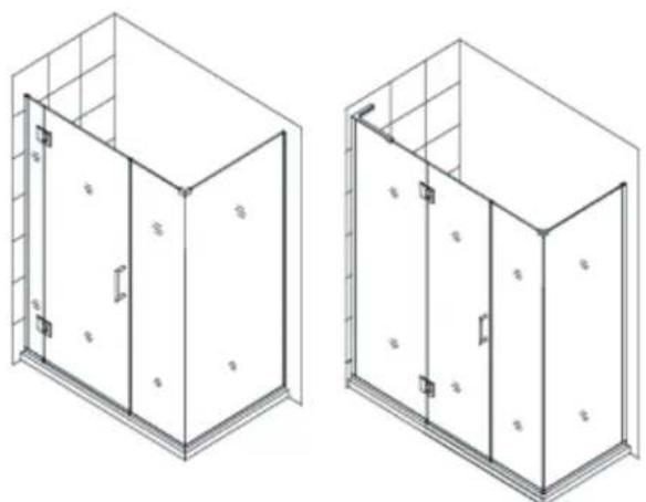 DreamLine Unidoor Plus SHEN-2428303436-04 - Models with Glass-to-Wall hinges - 12