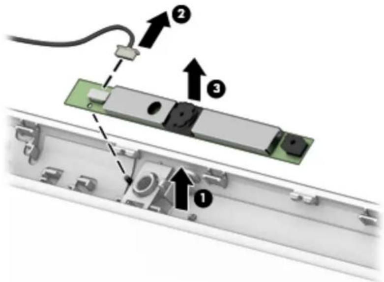 HP 17-y000 - Display subcomponents (bezel, webcam, panel) - 2