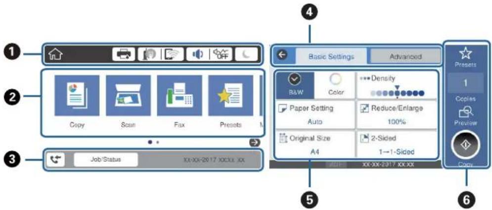 EPSON WorkForce Pro WF-C8690D3TWFC - Basic Screen Configuration - 1