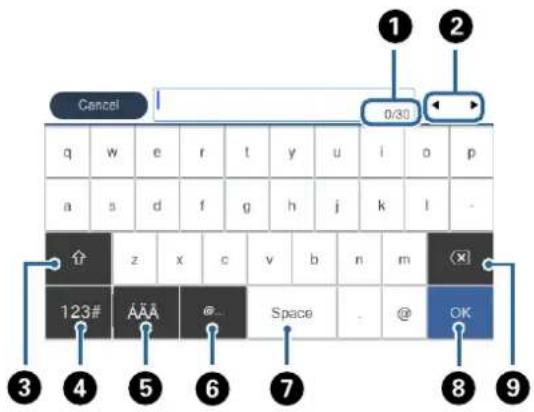 EPSON WorkForce Pro WF-C8690D3TWFC - Entering Characters - 1