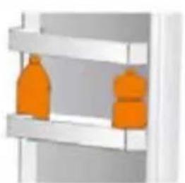 Illustration of two orange bottles on white shelves (no text or symbols)