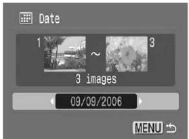 CANON IXUS 900 Ti - Select a date/category/folder to play back (☐/☐/☐) - 1