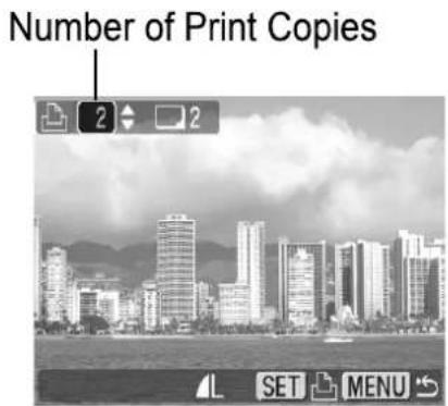 CANON IXUS 900 Ti - Select the image, date, category or folder to print and press FUNC. SET. - 1