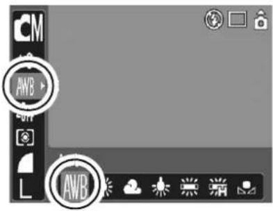 CANON IXUS 900 Ti - FUNC. Menu ▶ AWB \* (Auto). - 1
