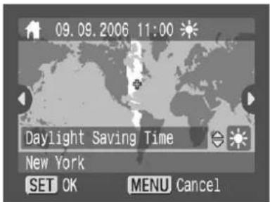 CANON IXUS 900 Ti - Use the ← or → button to select a home time zone - 2