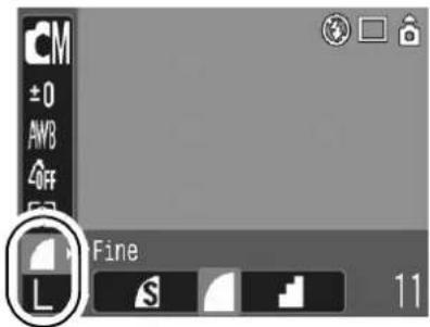 CANON IXUS 900 Ti - FUNC. Menu ▶ □\* (Compression)/ ▲\* (Recording Pixels). - 1