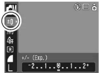 CANON IXUS 900 Ti - FUNC. Menu ▶ ±0 \* (Exposure Compensation). - 1