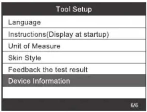 ANCEL BM500 - Device Information - 1