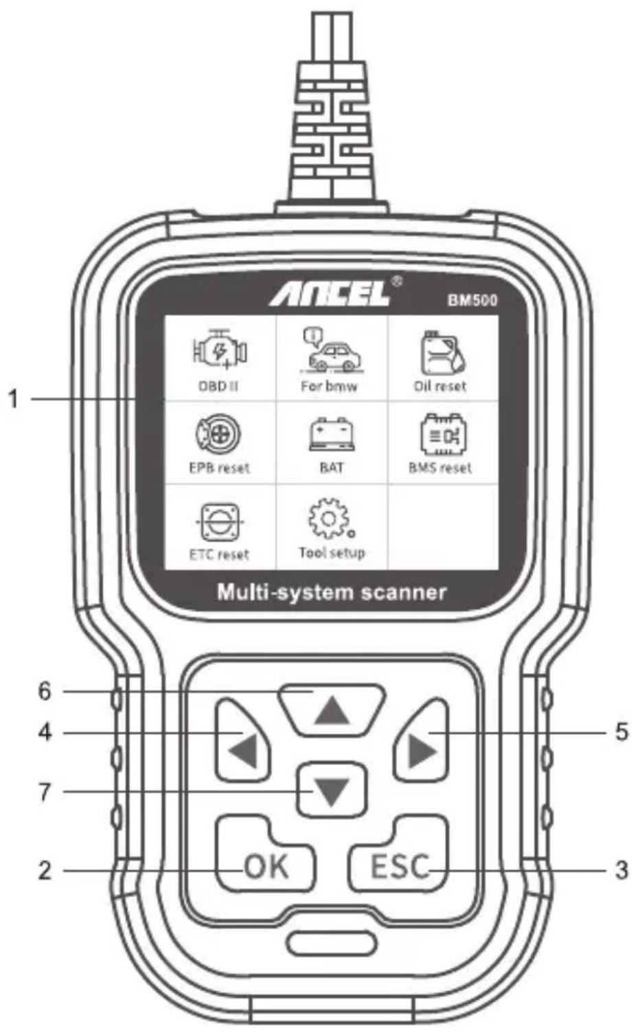 ANCEL BM500 - Appearance and buttons description - 1