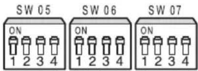 SW 05 ON 1 2 3 4 SW 06 ON 1 2 3 4 SW 07 ON 1 2 3 4