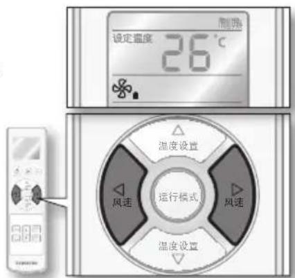 设定温度 26℃ 制换 温度设置 风速 运行模式 风速 温度设置