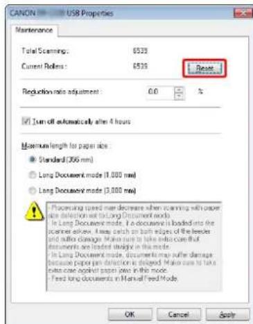 CANON DR-C130 - [Reset] [Sifirla] düğmesine tıklayın. - 1