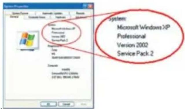 System Properties System Options Automatic Settings Windows System Microsoft Windows XP Professional Invesa HD3 Service Pack.1 System: Microsoft Windows XP Professional Version 2002 Service Pack.2