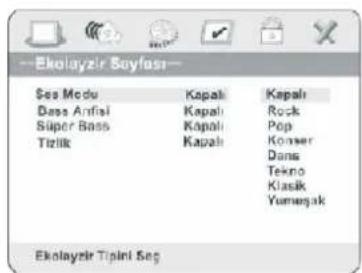 Ekolayzir Soyfası Ses Modu Kapali Kapali Dass Anfisi Kapali Rock Süper Bass Kapali Pop Tizlik Kapali Konser Dans Tekno Klasik Yumagak Ekolayzir Tipini Seg