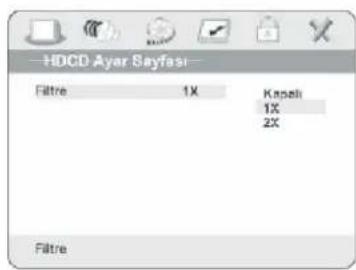 HDCD Ayar Sayfası Filtre 1X Kapeli 1X 2X Filtre