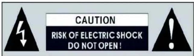 CAUTION RISK OF ELECTRIC SHOCK DO NOT OPEN !