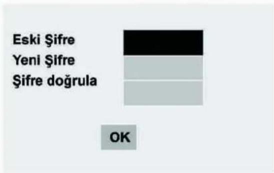Eski Şifre Yeni Şifre Şifre doğrula OK