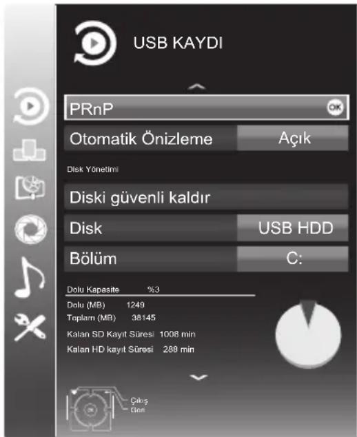 Arçelik A55-LB-9377 - USB Kayıt ayarları - 1