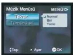 Mözik Monöü Tekrar Törmöörül MENÜG a Normal Bini Turno Tags Ayar OK