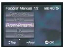 Fotograf Menisü 1/2 MENÜG Çezingkus Kanje Evz Dengesi EV Bank Tags Ayar OK
