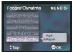 Fotograf Oynatma Talmuqul Tampi Katesz Eksy1 Birmi Yazdir Talmuqul Yazdir MENU Aga Kapali Taap OK