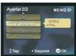 Ayarlar2/2 TV System NTSC PAL TAGI Seçnek OK