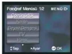 Foloğraf Menisü 1/2 Çozinurius Kanlc Beyuz Dengesi EV/ Bank Tapı Ayar OK