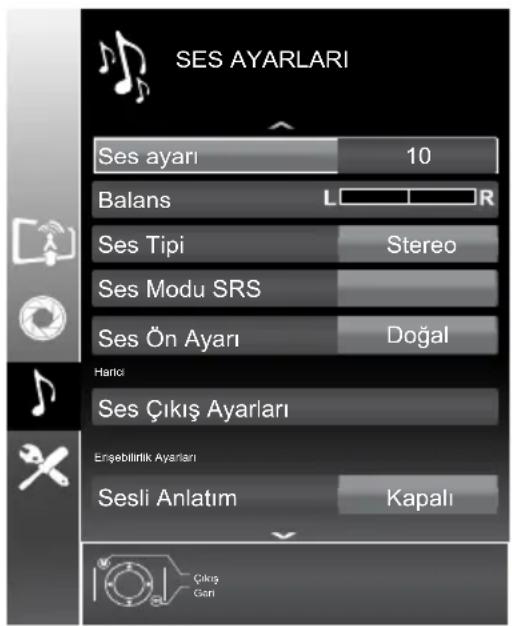 Arçelik A22-LEG-2B - Ses ayarlarının yapılması - 1