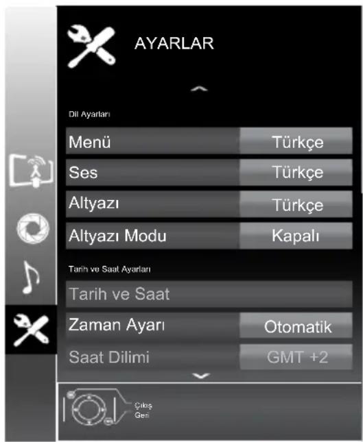 Arçelik A22-LEG-2B - Ayarlar menüsü ayarları - 1