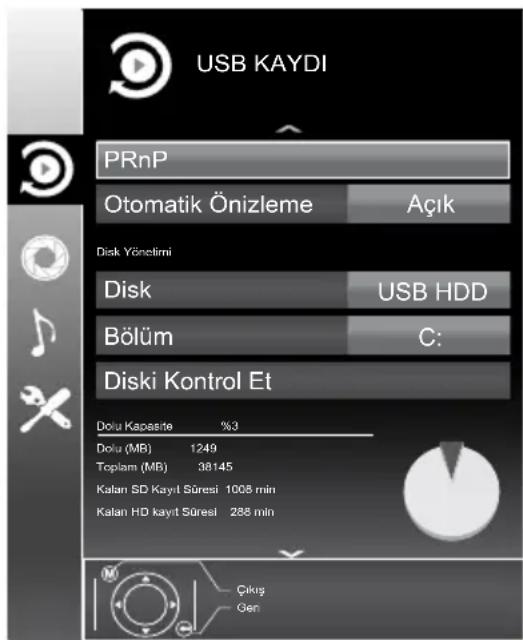 Arçelik A22-LEG-2B - USB Kayıt ayarları - 1