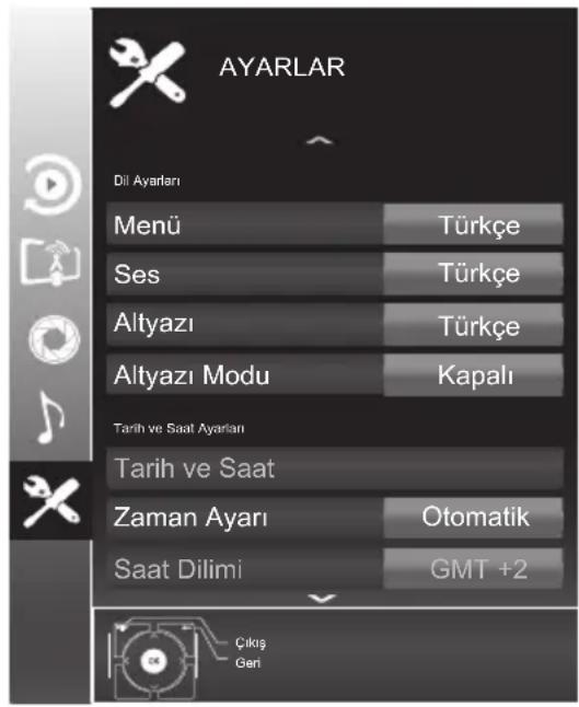 Arçelik A46-LEG-3B - Ayarlar menüsü ayarları - 1