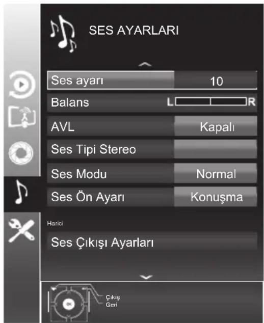 Arçelik A46-LEG-3B - Ses ayarlarının yapılması - 1