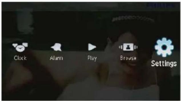 Clock Alarm Play Browse Settings