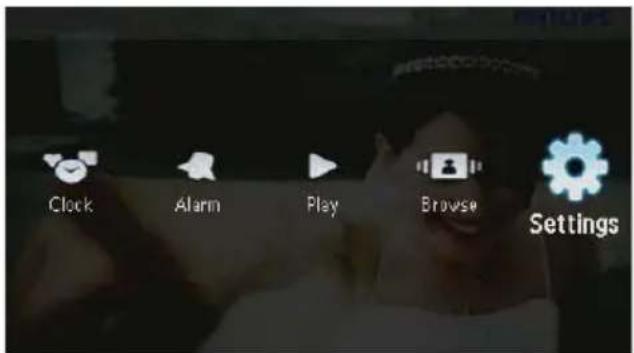 Clock Alarm Play Browse Settings
