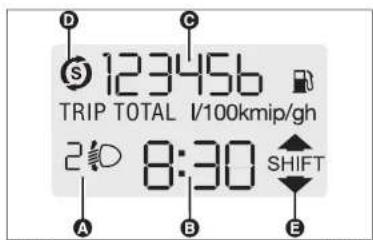 D S 123456 TRIP TOTAL I/100kmip/gh 2 8:30 SHIFT A B E