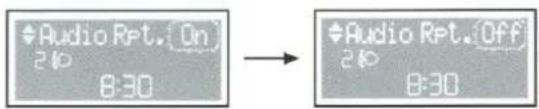 Audio Rpt. On 210 8:30 → Audio Rpt. Off 210 8:30