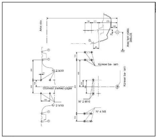 Arca plots Atac tam yuklu. 385-35 Kürsei bar-lant Kürsei bar-lant Otomobil merkez qügel N° 2 M10 N° 2 M10 N° 4 MB