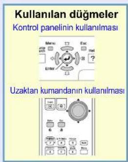 EPSON EMP-1715 - Konfigürasyon Menüsünü kullanma - 8