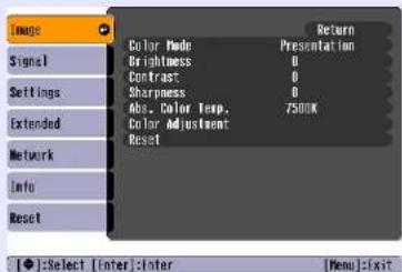 EPSON EMP-1710 - Görüntü Menüsü - 1