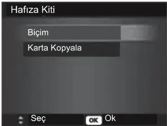 Hafıza Kiti Biçim Karta Kopyala Seç OK Ok