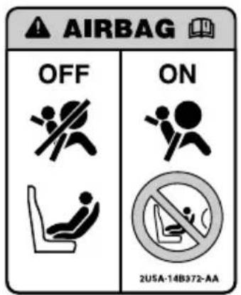 AIRBAG OFF ON 2USA-14B372-AA