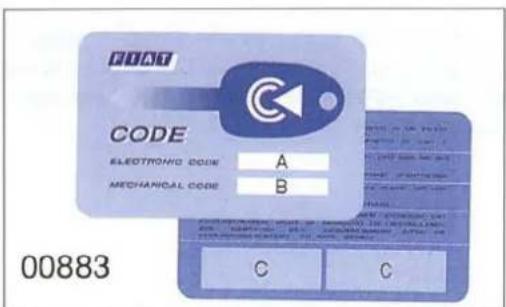 PTAI CODE ELECTRONIC CODE A MECHANICAL CODE B 00883 C C