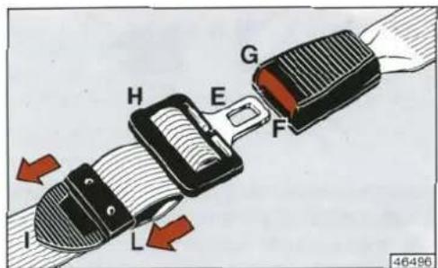 FIAT Tipo (1998) - Bel kemerinin kullanılışı (arka orta emniyet kemeri) - 1