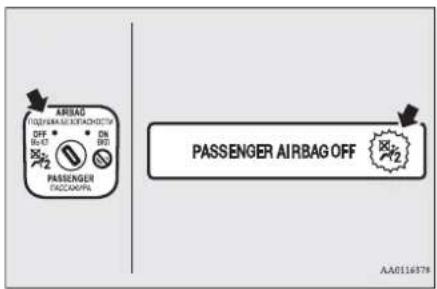 AIRBAG OFF • ON No.03 2 PASSenger FACCAIRPA PASSenger AIRBAG OFF AA0116578