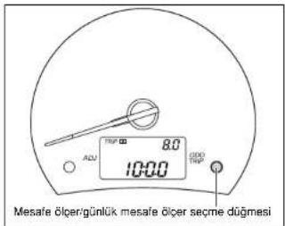 Mesafe ölçer/günlük mesafe ölçer seçme düğmesi