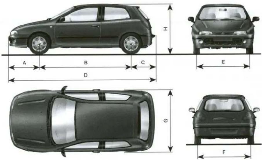 FIAT Bravo (2000) - BOYUTLAR - 1